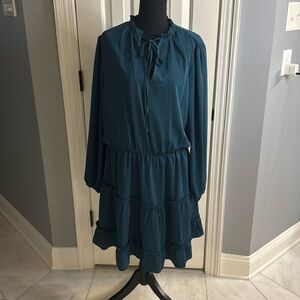 NWT teal/blue tiered dress size XL